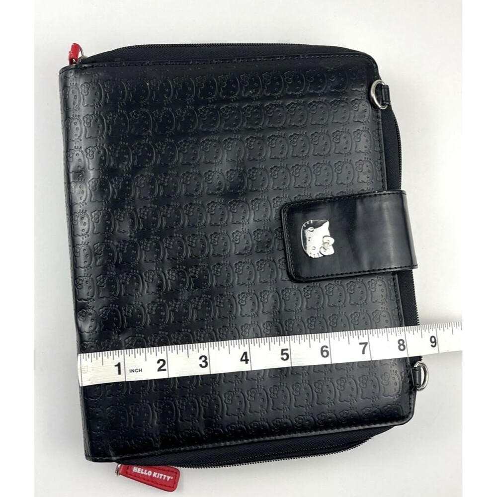 Hello Kitty Case Black iPad Tablet Portfolio #KT43488 Pocket Strap Messenger Bag - Picture 12 of 15